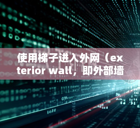 使用梯子进入外网(exterior wall,即外部墙)是一个安全且有效的方法,只要操作正确,可以有效地进入结构。以下是一些步骤和注意事项,帮助您顺利进入外网 使用梯子进入外网(exterior wall,即外部墙)是一个安全且有效的方法,只要操作正确,可以有效地进入结构。以下是一些步骤和注意事项,帮助您顺利进入外网