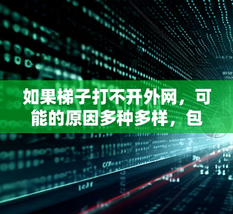 如果梯子打不开外网，可能的原因多种多样，包括梯子倾斜、松动、结构问题、外网安装不正确、连接稳固不足等。以下是一步步的解决方案