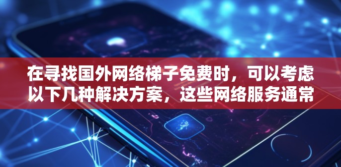 在寻找国外网络梯子免费时，可以考虑以下几种解决方案，这些网络服务通常提供免费的网络连接