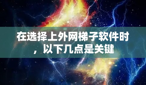 在选择上外网梯子软件时，以下几点是关键