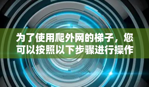 为了使用爬外网的梯子，您可以按照以下步骤进行操作