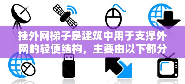 挂外网梯子是建筑中用于支撑外网的轻便结构，主要由以下部分组成