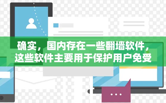 确实，国内存在一些翻墙软件，这些软件主要用于保护用户免受网络攻击，防止DDoS攻击、网络跳过等恶意行为。以下是一些国内常见的翻墙软件及其特点