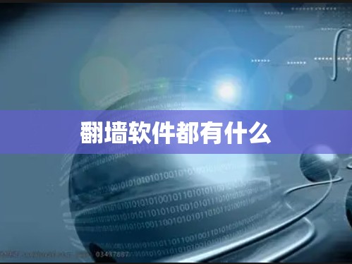 翻墙软件都有什么