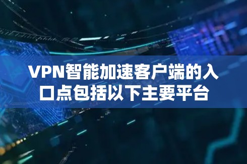 VPN智能加速客户端的入口点包括以下主要平台
