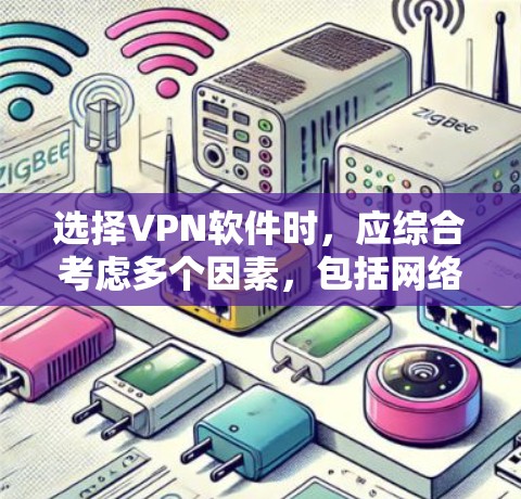 选择VPN软件时，应综合考虑多个因素，包括网络类型、加密算法、软件功能、设备配置、使用习惯、需求和安全性。以下是一些实用的建议