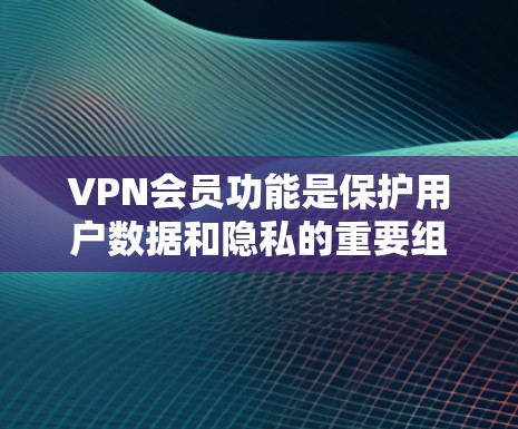 VPN会员功能是保护用户数据和隐私的重要组成部分。以下是对VPN会员功能的详细分析