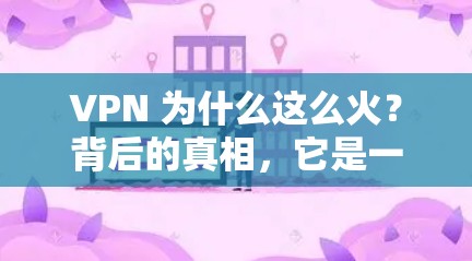 VPN 为什么这么火？背后的真相，它是一把双刃剑，也有它独特的魅力