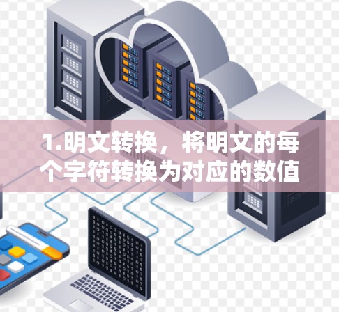 1.明文转换，将明文的每个字符转换为对应的数值或字母，进行数学运算或应用特定算法进行加密