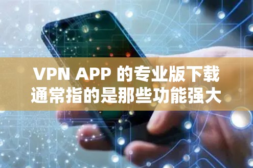VPN APP 的专业版下载通常指的是那些功能强大、安全性高的版本，适合需要高度安全性和复杂功能的用户。以下是几种常见的VPN专业版下载工具